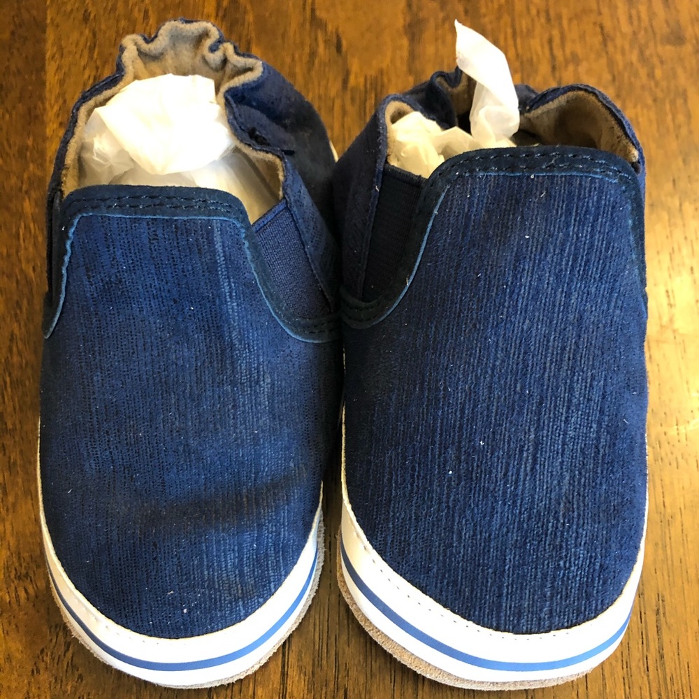 Robeez Navy and Leather Toddler Shoes